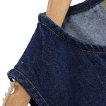 Women's Gold Button Denim Vest