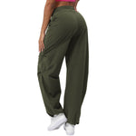 Relaxed-Fit Pleated Parachute Pants