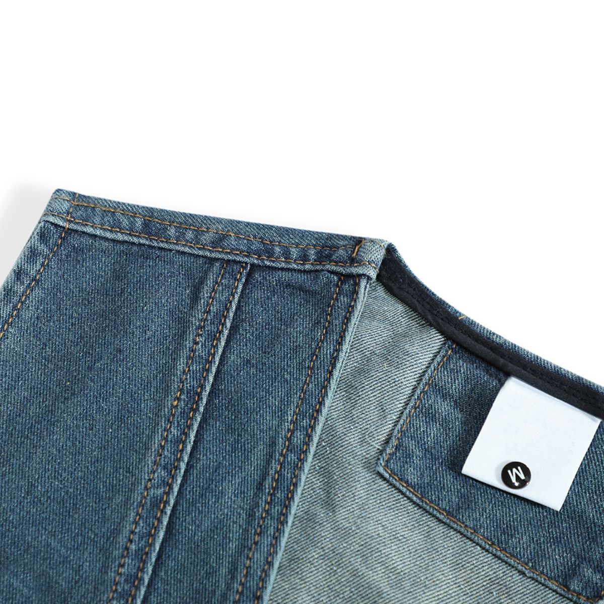 Relaxed V-Neck Denim Cargo Vest