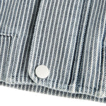 American Striped College Style Embroidered Denim Jacket