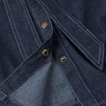 Stand-up Collar Bow Denim Blouse