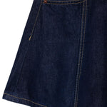 Indigo Denim Mini Flounce Skirt