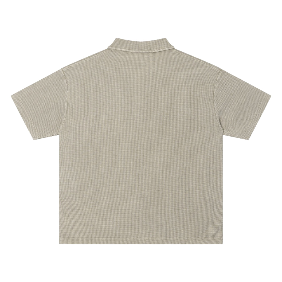 Retro Distressed Waffle Vintage Wash Polo T-Shirt