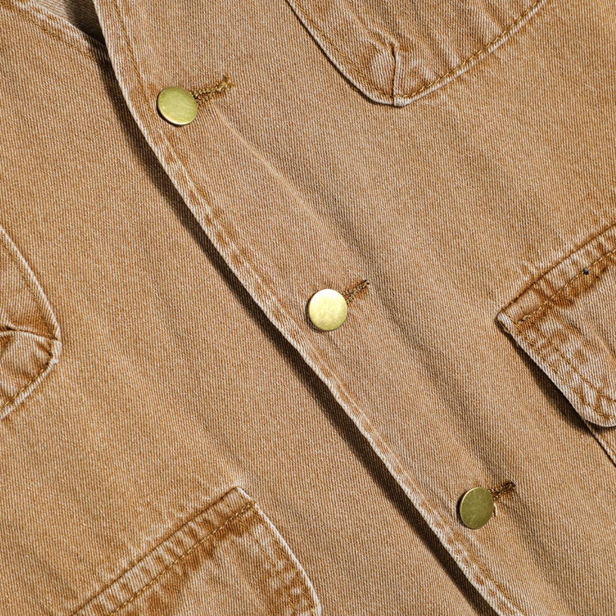 Relaxed Washed Denim Cargo Vest