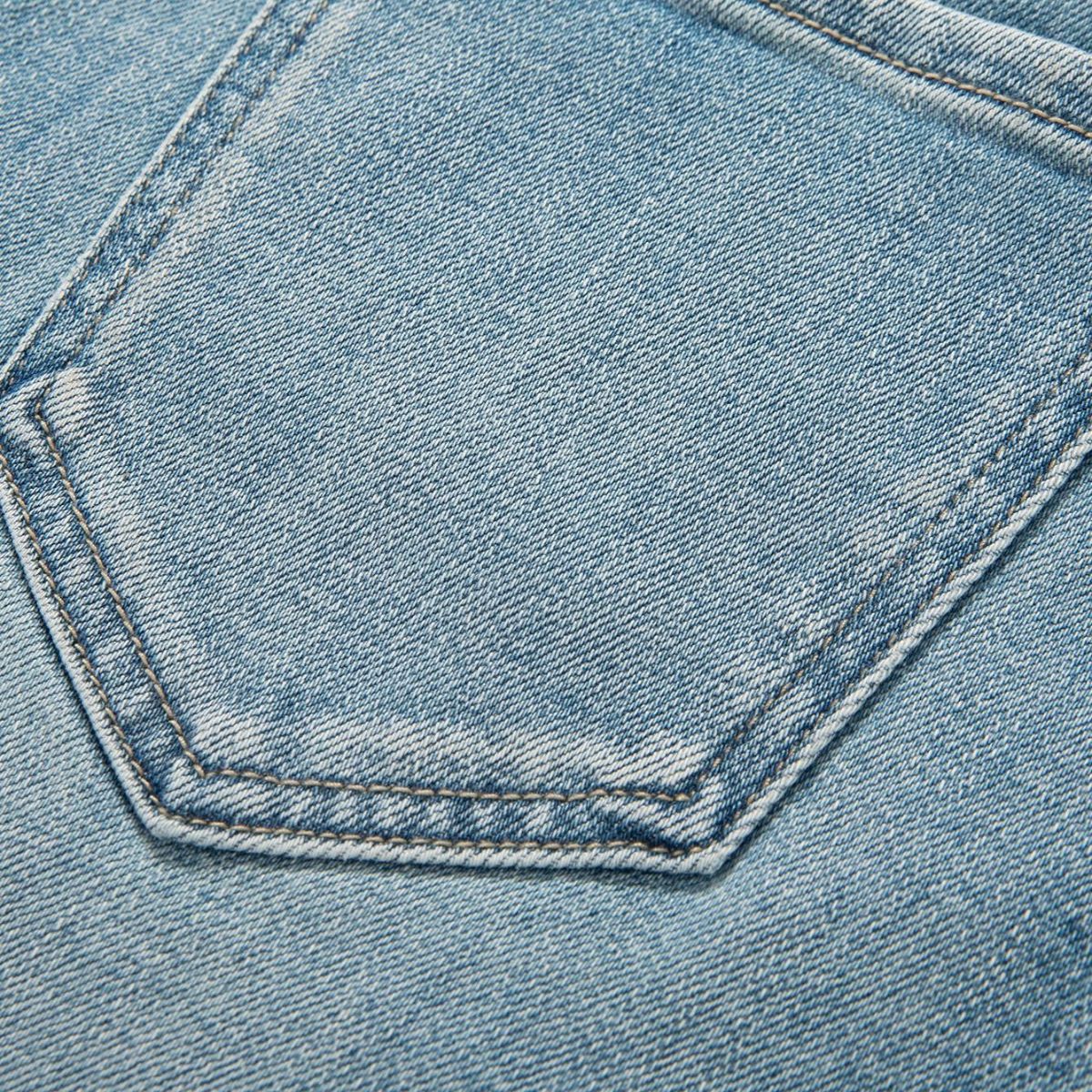 Rose Embroidered Lace-Cut Jeans with Pearl Beading