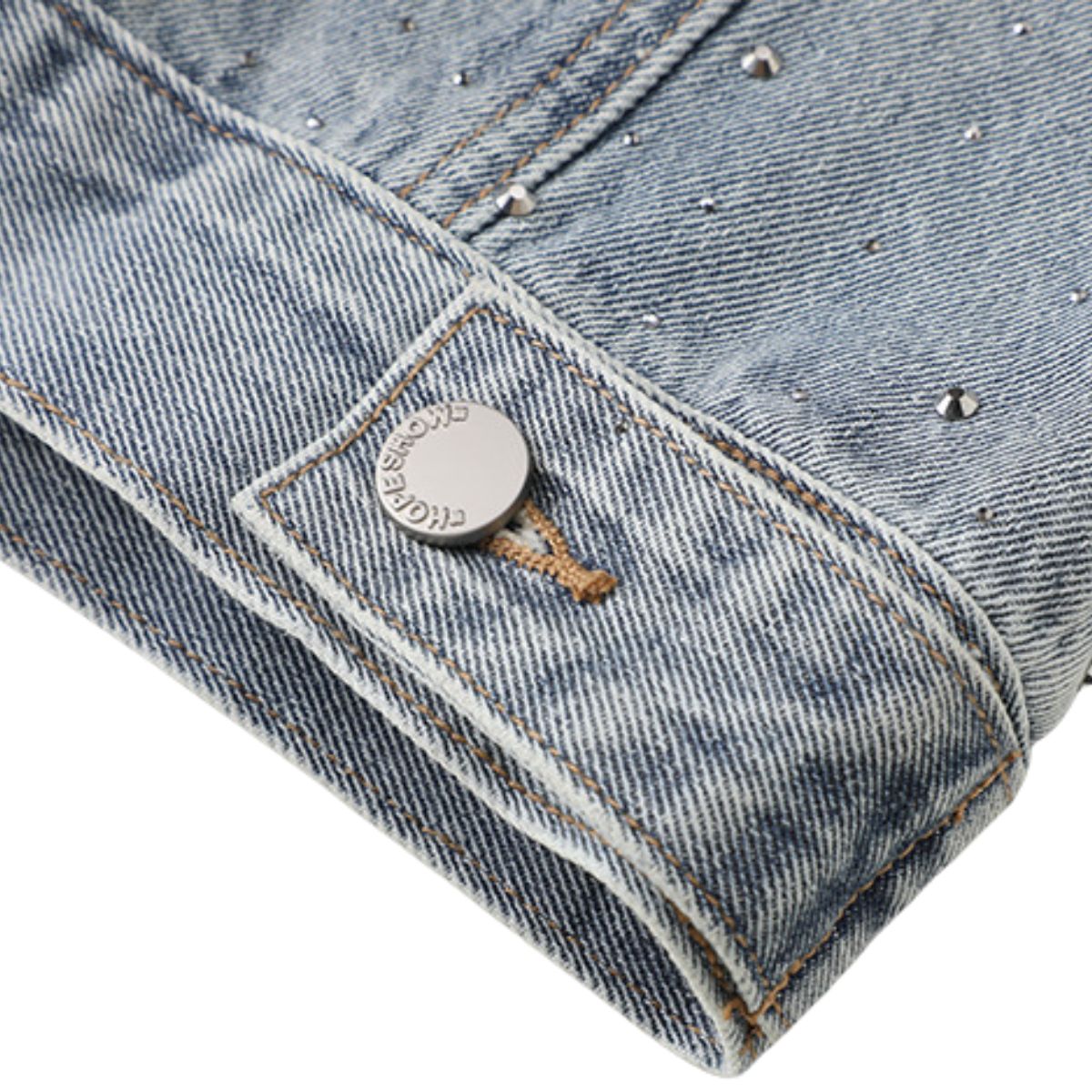 Women's Rhinestone-Embellished Denim Vest