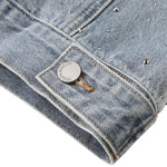 Women's Rhinestone-Embellished Denim Vest