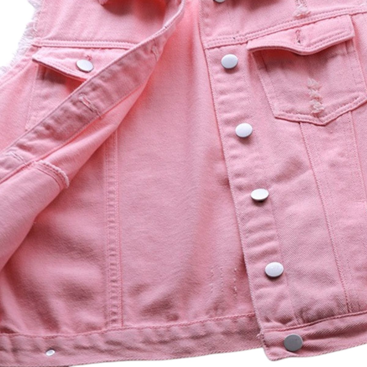 Women's Relaxed Fit Ripped Denim Vest