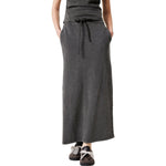 Stone Wash A-Line Maxi Skirt