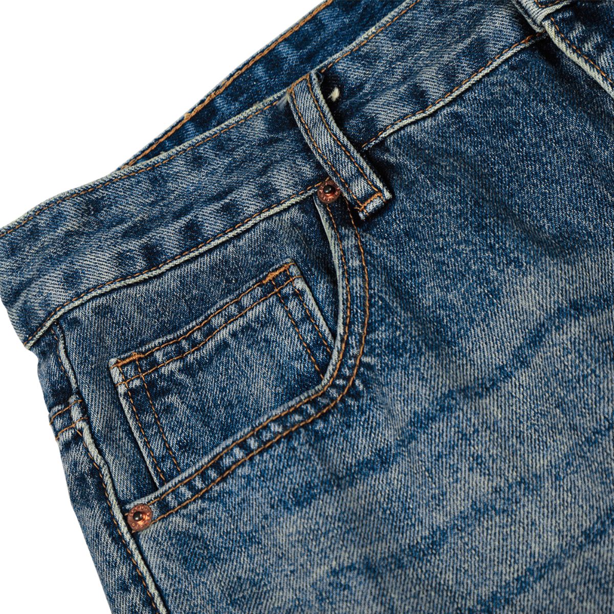 Men's Mid-Rise Straight-Leg Washed Denim Pants �Vintage Casual