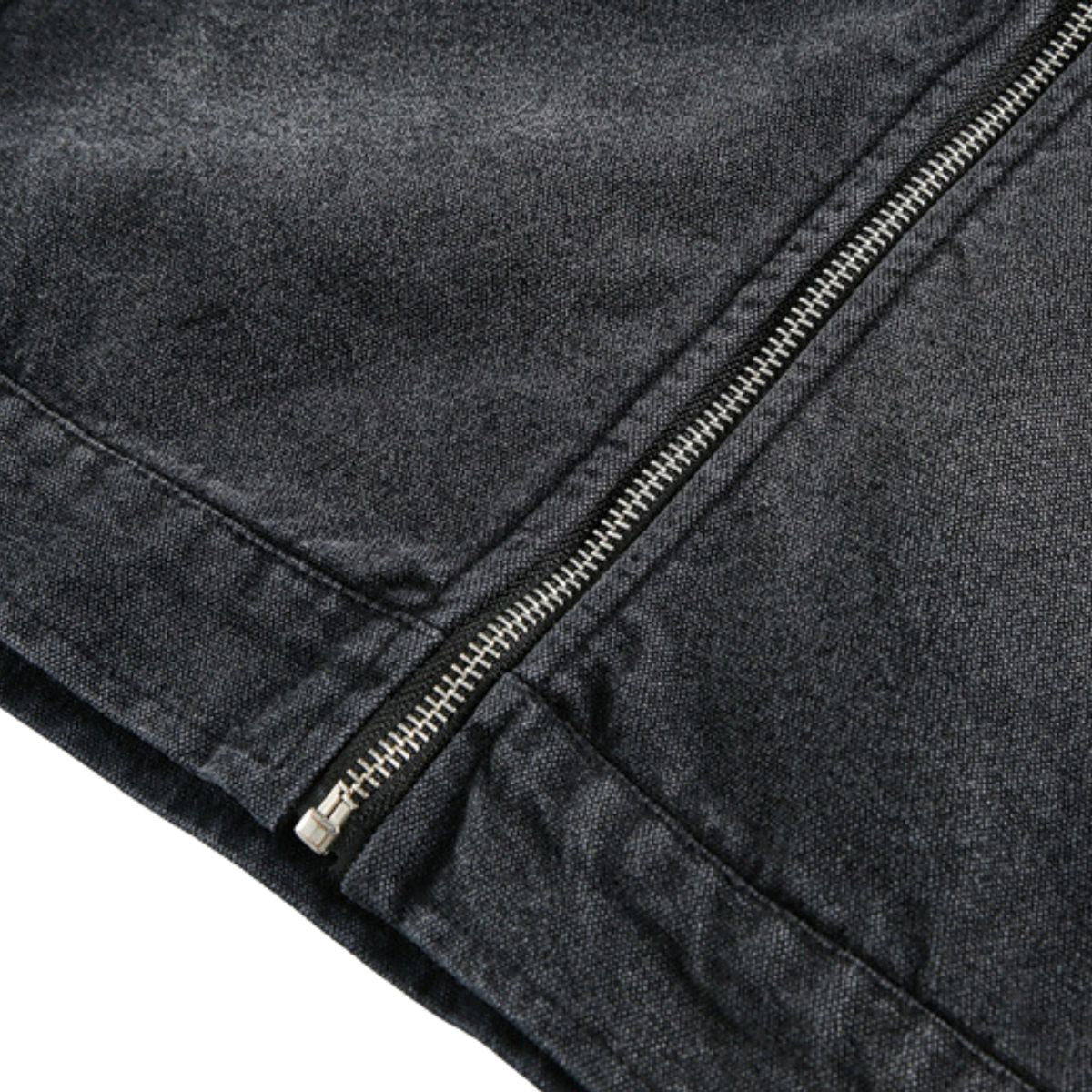 Retro Lace Patchwork Angel Pattern Casual Denim Jacket