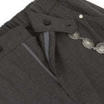 Basic Striped Metal Hook Relaxed Ins Trousers
