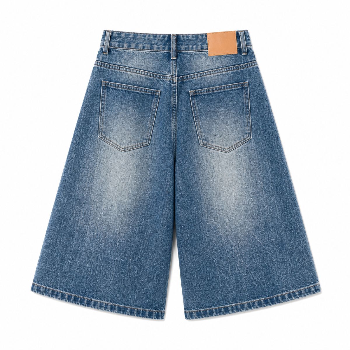 Vintage Fade Wide Leg Denim Shorts