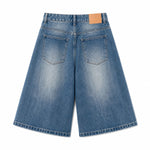 Vintage Fade Wide Leg Denim Shorts