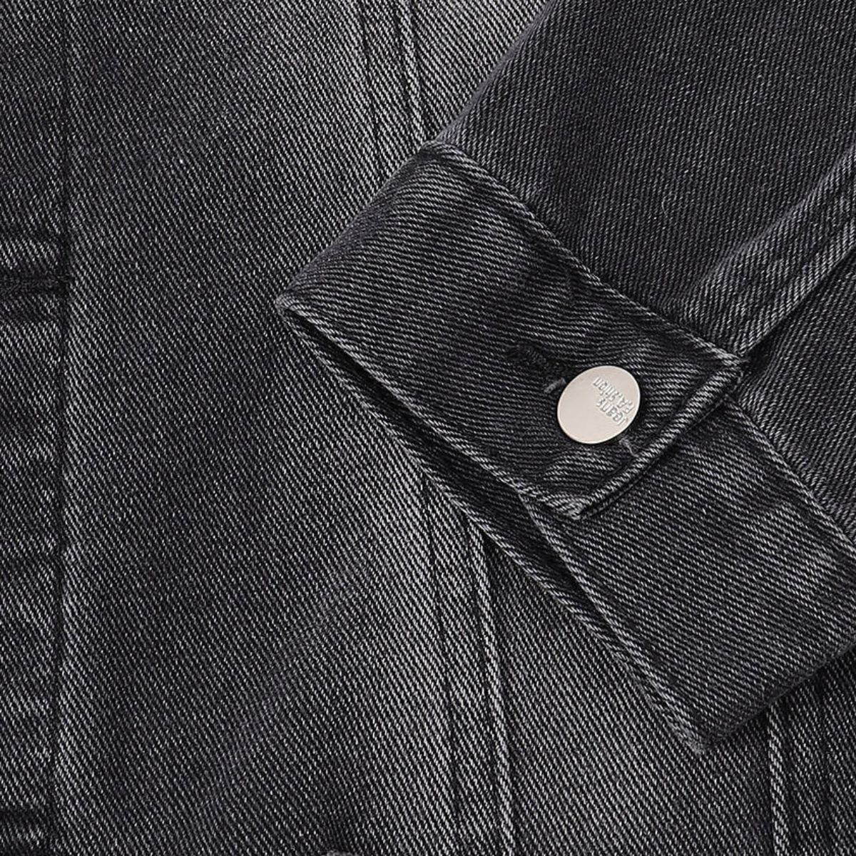 Relaxed Faded Denim Ripped Jacket