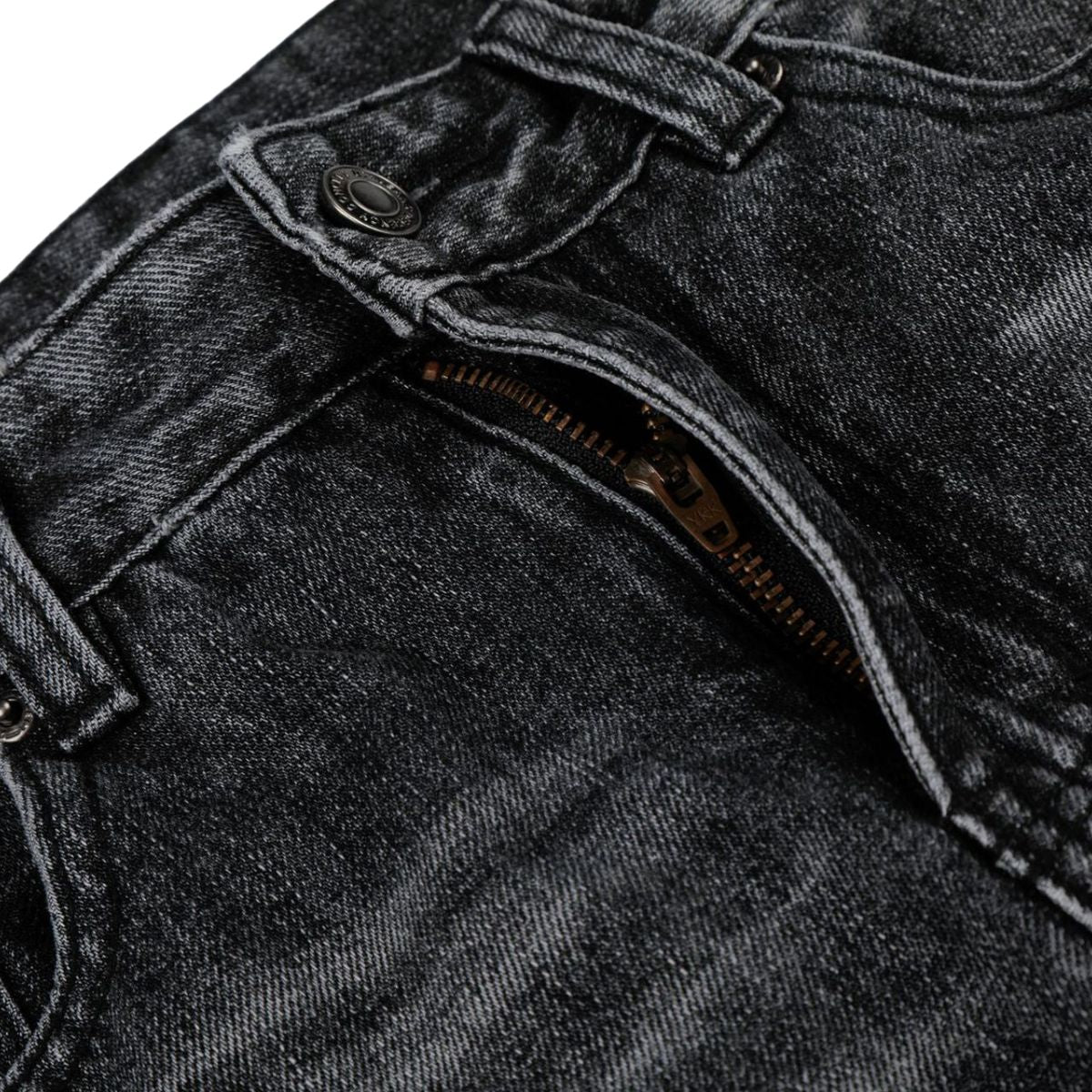 Vintage Washed Black Flared Denim Jeans