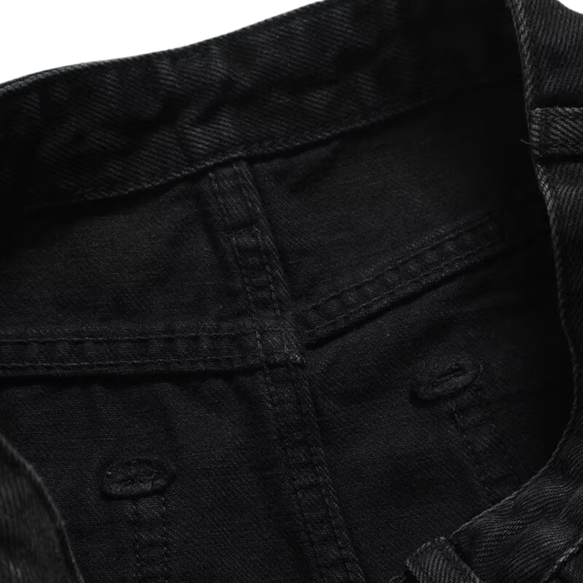 Black Washed Denim Midi Skirt