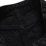 Black Washed Denim Midi Skirt