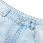 Faded Bleach Geometric-Pocket Baggy Jeans