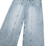 Draped Wide-Leg Relaxed Baggy Jeans
