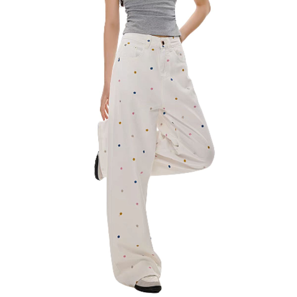 Vintage Rhinestone Straight Leg Jeans