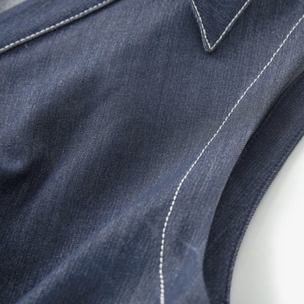 Button Front Denim Sleeveless Midi Shirt Dress