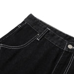 Raw Denim Deconstructed Wide Leg Denim Shorts