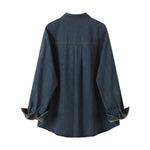 Long-Sleeve Button-Front Denim Shirt