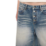Vintage Frost Wash Button Fly Denim Shorts