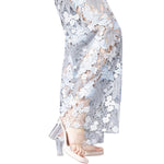 Rhinestones & Sequins Cut-Out Wide-Leg Jeans