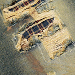 Distressed Vintage Wash Wide Leg Jeans