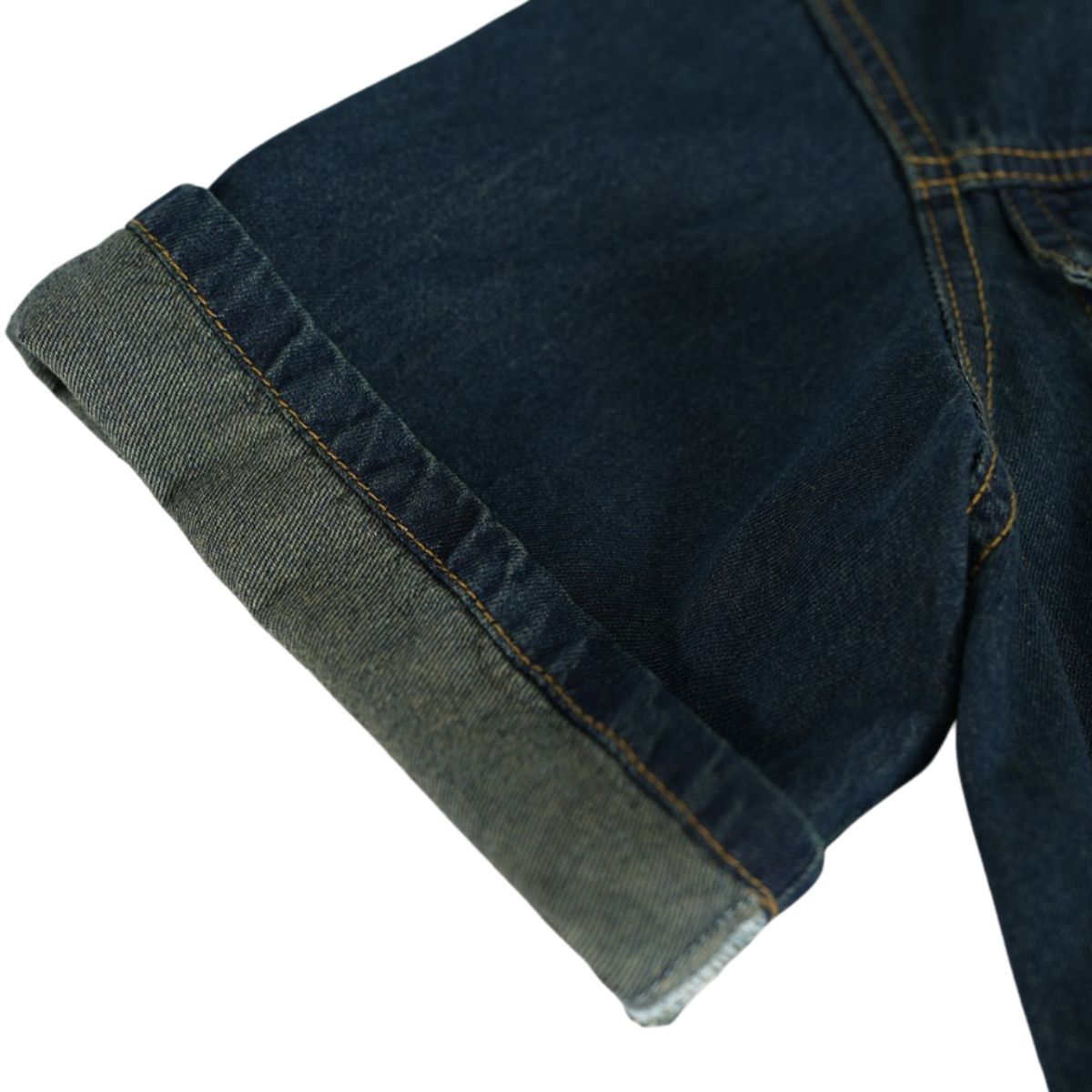 Short-Sleeve Button-Front Denim Shirt