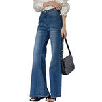 Risen Women's High Rise Washed Flare Jeans