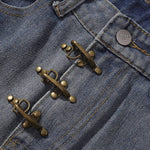Vintage Washed Curved-Leg Denim Jeans