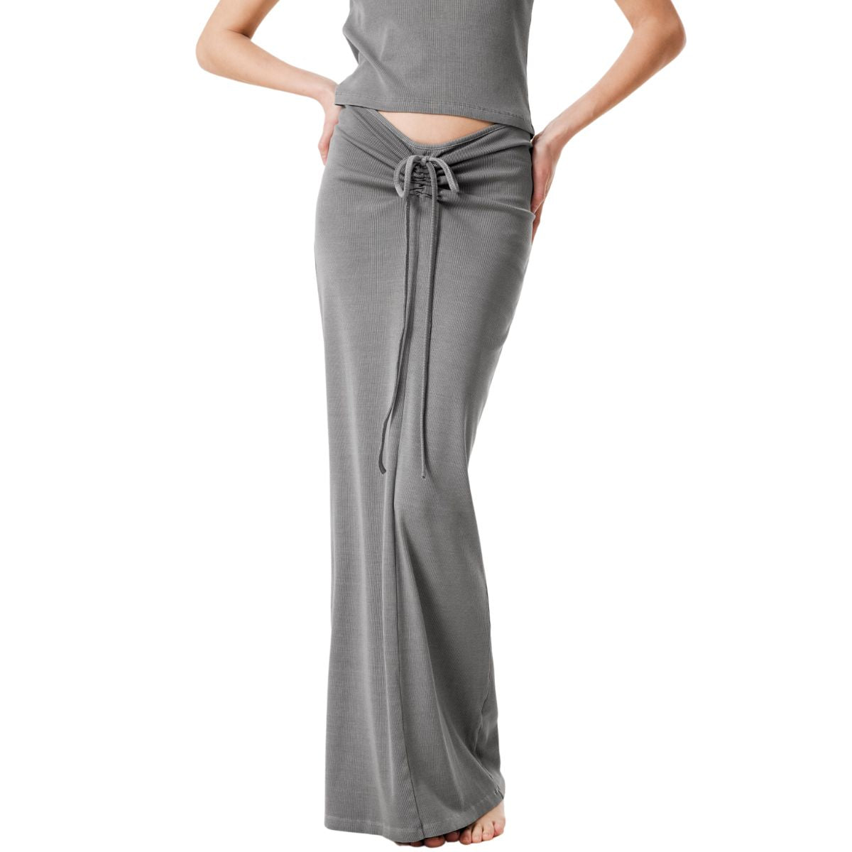 Women's Ribbed Long Maxi Skirt