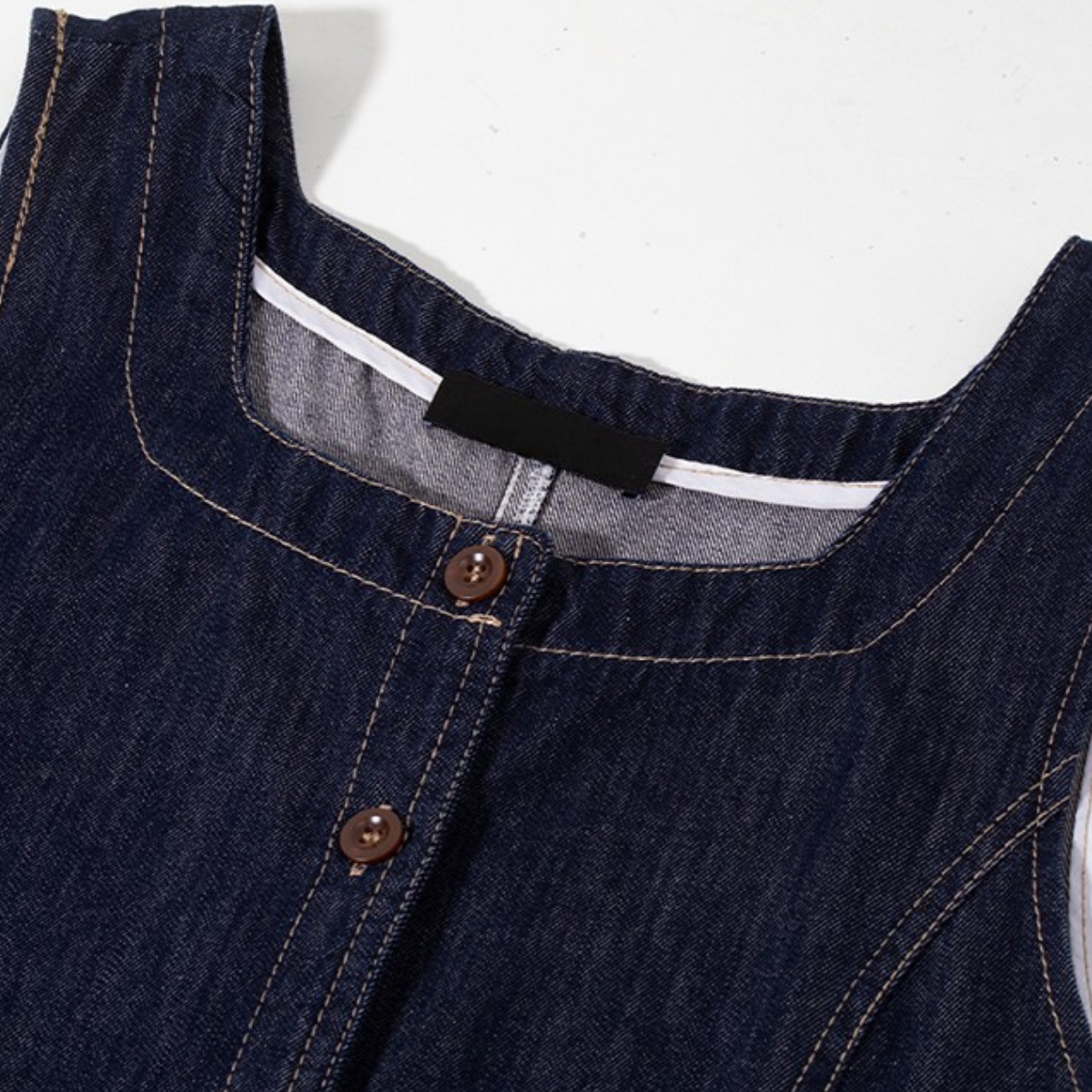 Sleeveless Button-Front A-Line Midi Dress