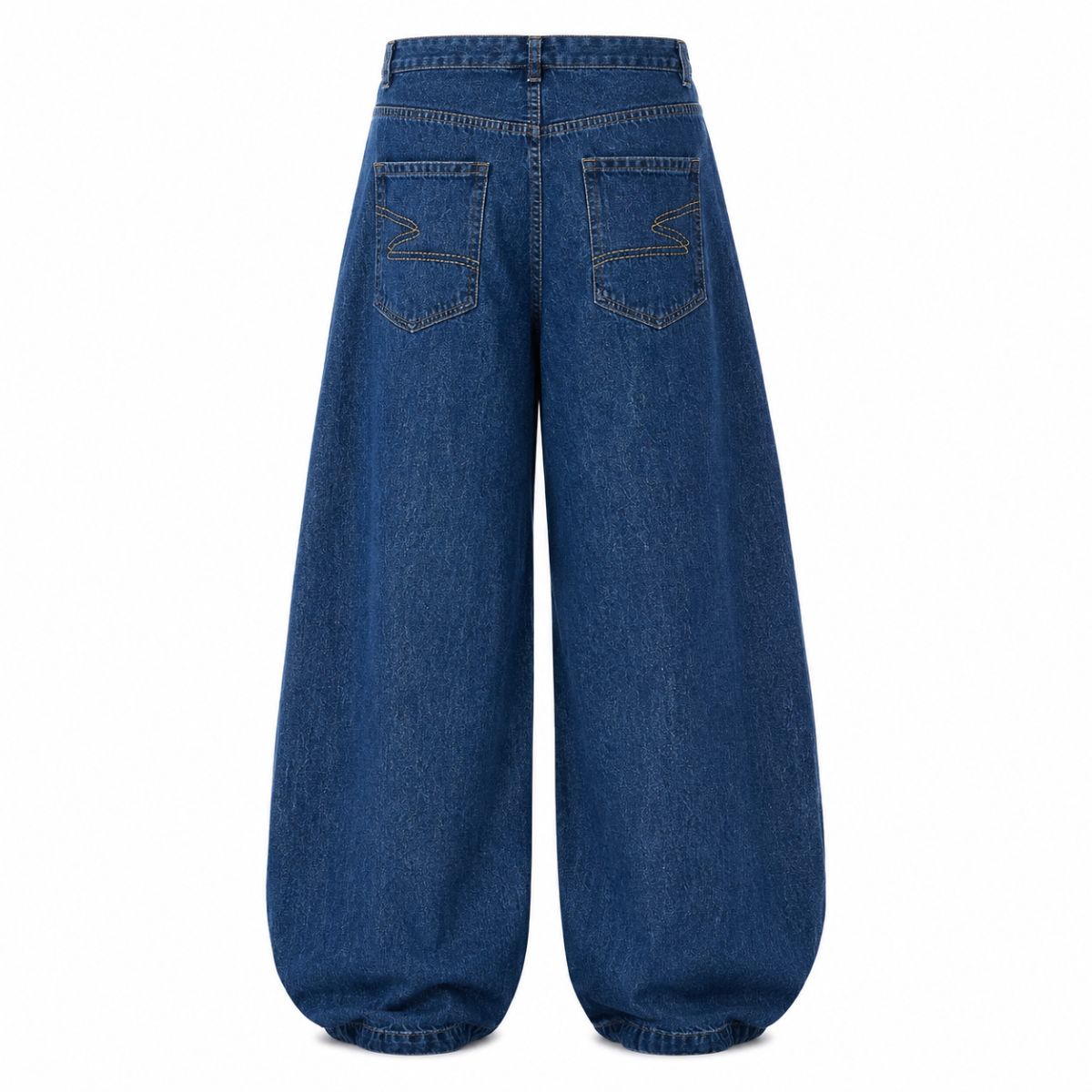 Vintage Barrel Leg Denim Jeans with Curved Seam Design
