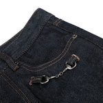 Raw Denim Wide Leg Metal Hardware Jeans