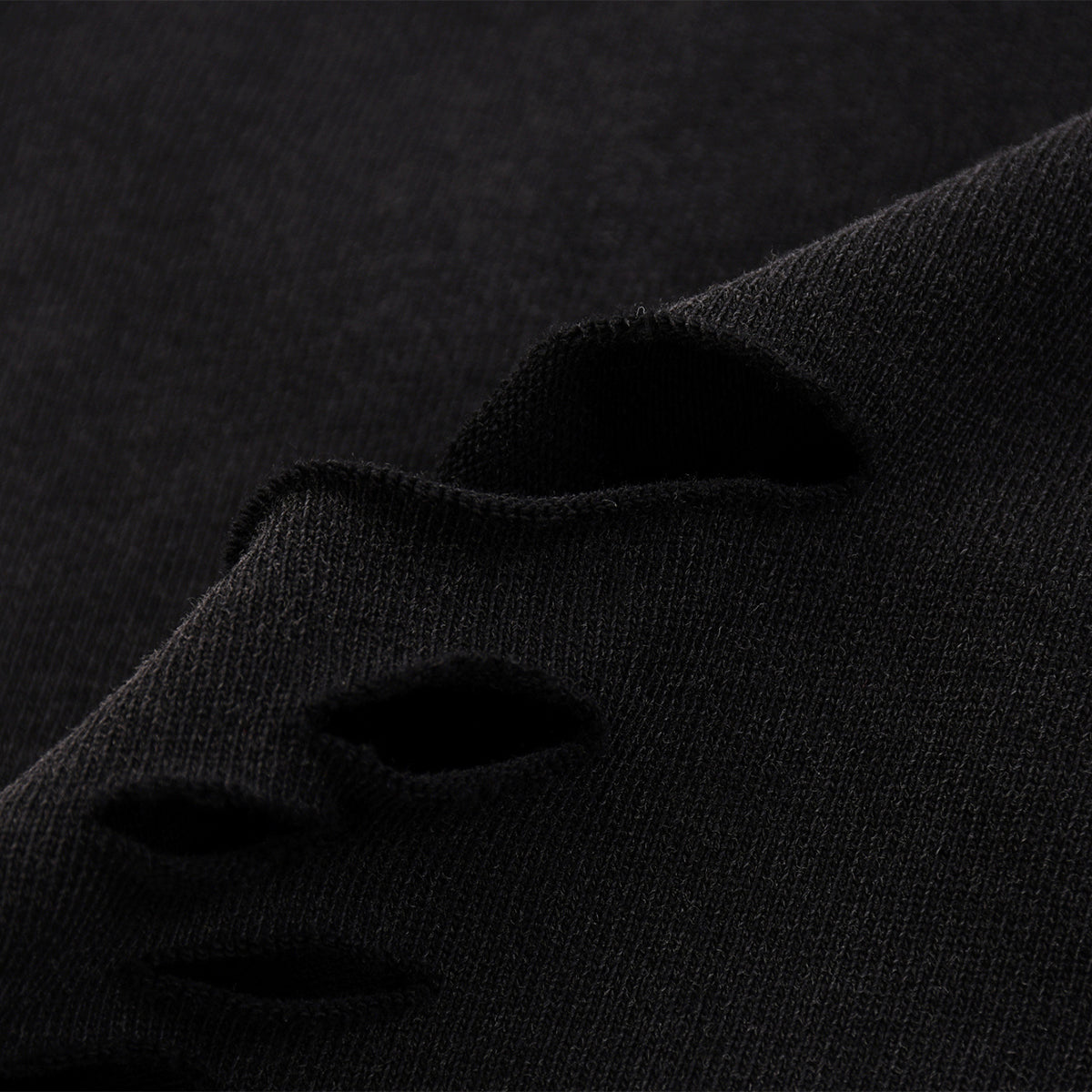 Black Washed Cotton Ripped Boxy Tee