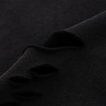 Black Washed Cotton Ripped Boxy Tee