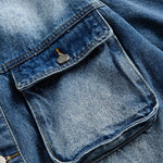 Men's Heavy Washed Vintage Loose Large Size Denim Jacket