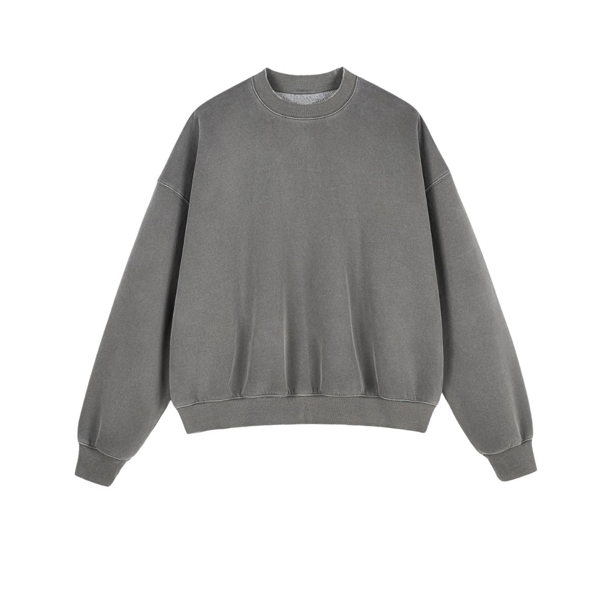 Boxy Fit WashedDistressed Fleece Sweatshirt