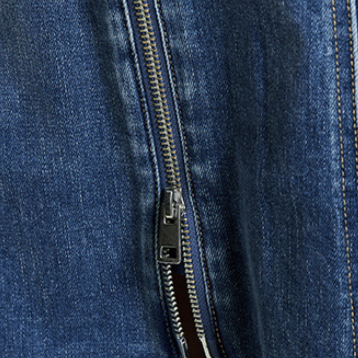 Blue Halter Neck Zip Front Denim Midi Dress