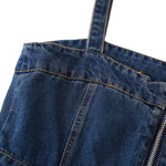 A-Line Sleeveless Denim Midi Dress