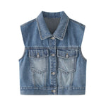 Women's Medium Wash Denim Vest