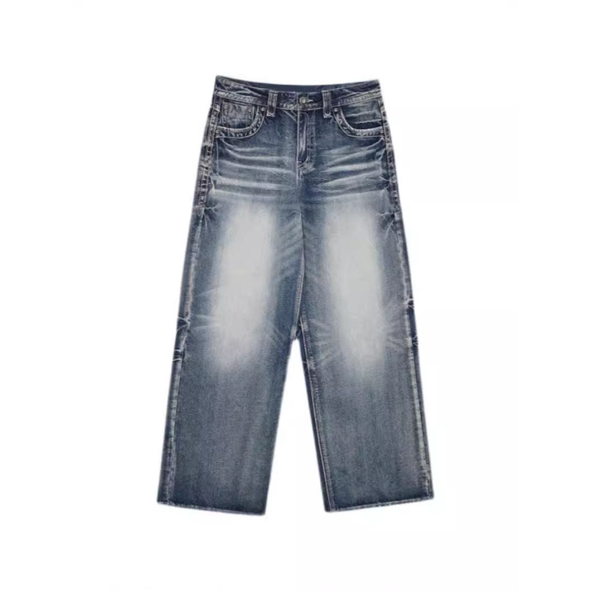 Risen Jeans Y2K High-Rise Wide-Leg Washed Jeans