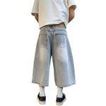 Vintage Sand Wash Straight Leg Denim Shorts