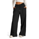 Women's Drawstring High Waist Wide Leg Pants Casual Comfy Trousers