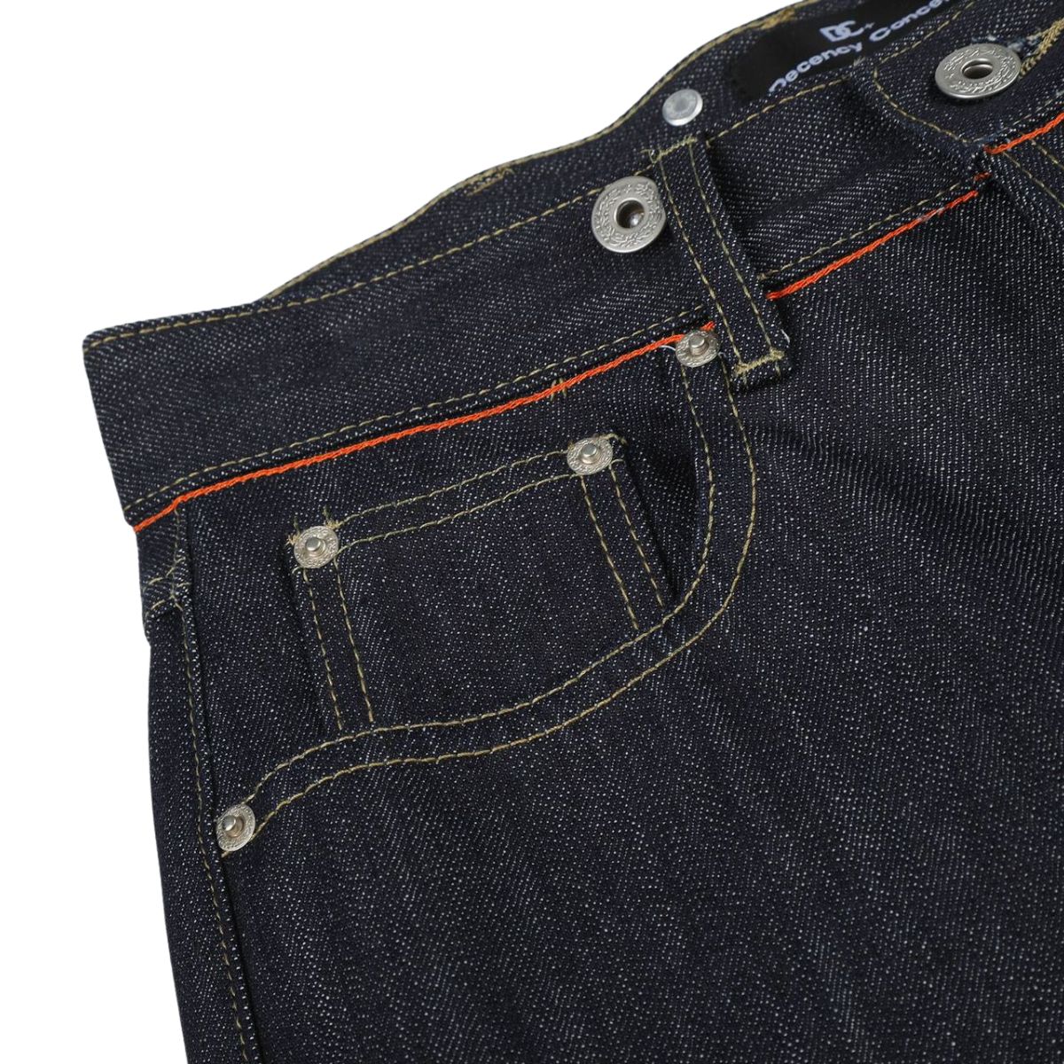 Raw Indigo Wide Leg Jeans with Metal Horsebit Detail