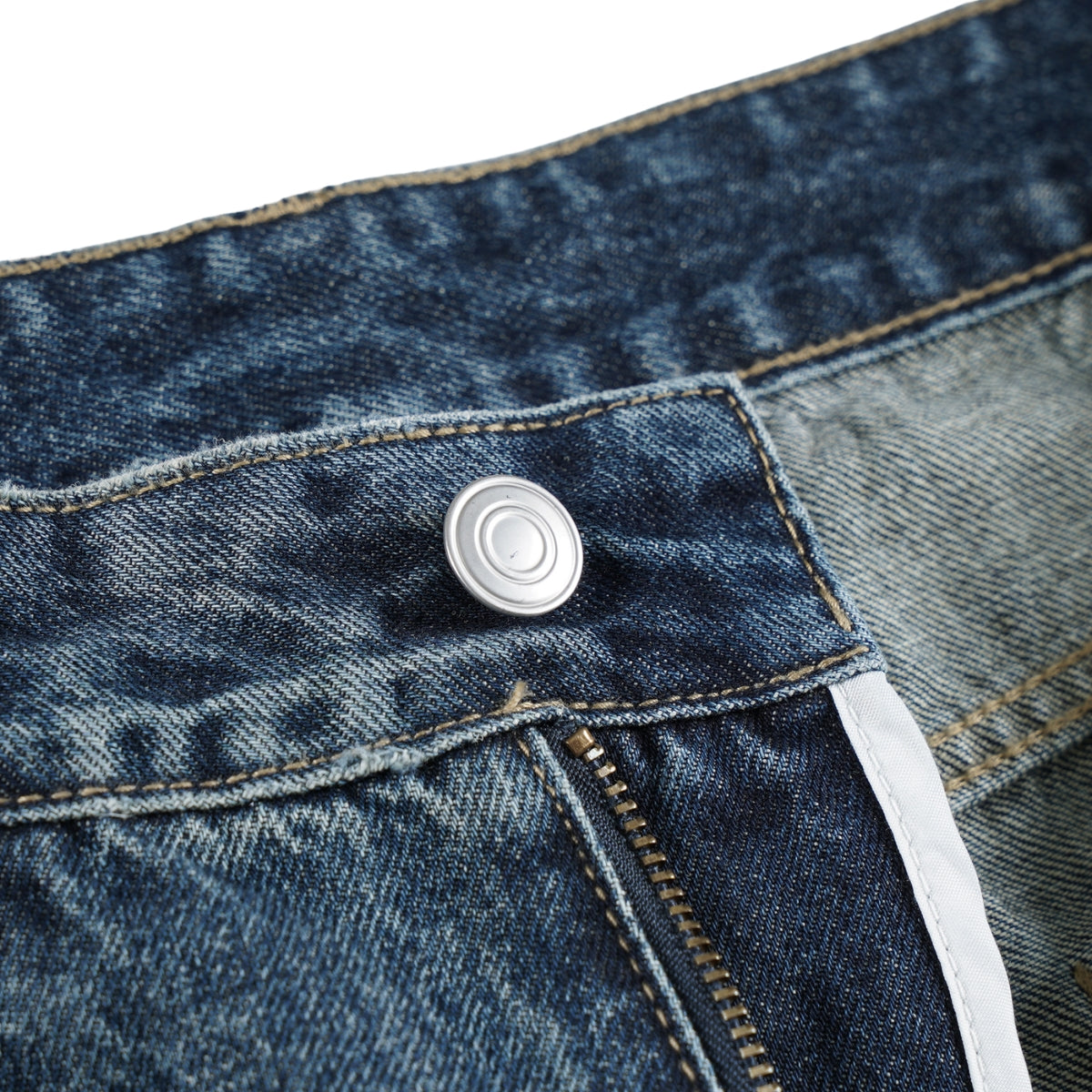 Vintage Blue Cat Whisker Studded Baggy Jeans